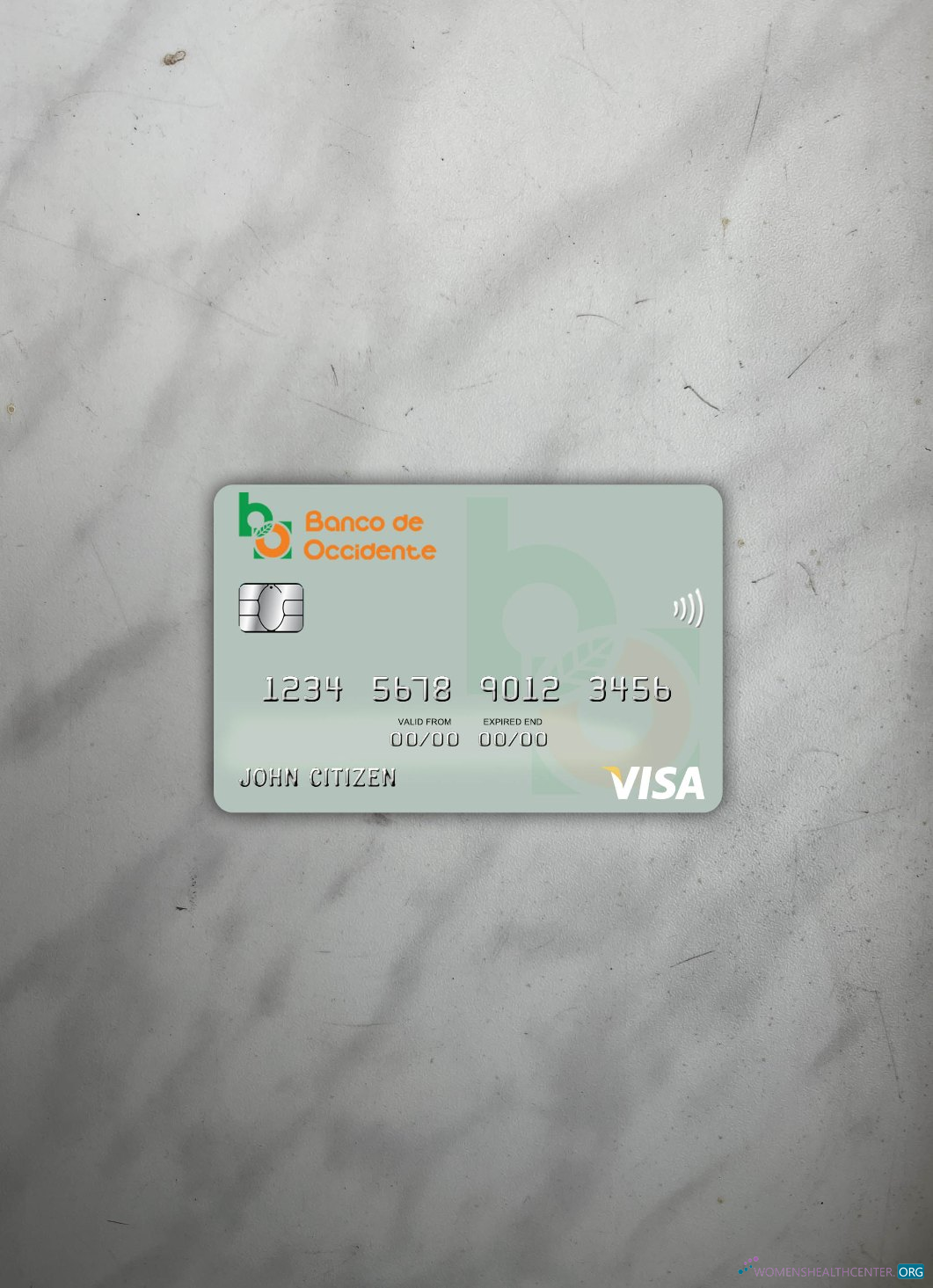 Download Honduras Banco de Occidente visa card photolook front Photoshop template